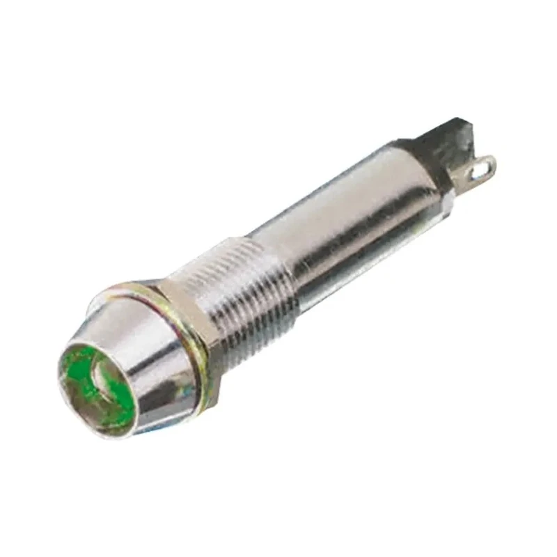 Dialight Green Indicator, 12V DC, 15mA, Solder Tab Termination, Recessed Bezel 609-2212-130F