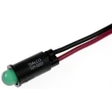 Dialight Green LED Panel Mount Indicator 559 Series 6.4 mm Mount Hole Size Lead Wire Termination 12V DC 559-0203-007F