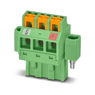 Phoenix Contact Pluggable Terminal Block 3-Contact 5.08 mm Pitch 1 Row 320V 12A Polyamide Housing 1161188