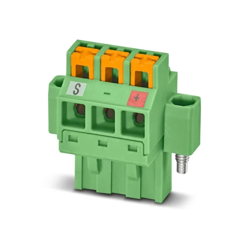Phoenix Contact Pluggable Terminal Block 3-Contact 5.08 mm Pitch 1 Row 320V 12A Polyamide Housing 1161188