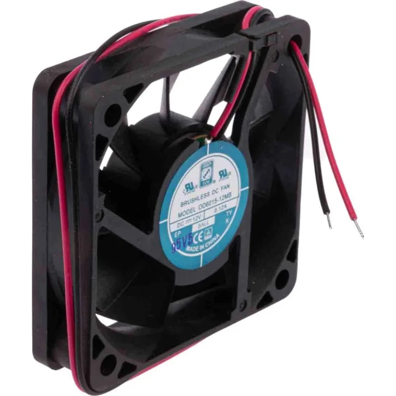 RS PRO High-Performance Brushless Ball Bearing Axial Fan 12V DC, 23.8 m³/h Airflow, 1.3W, 3900 RPM, 60x60x15 mm 541-4937