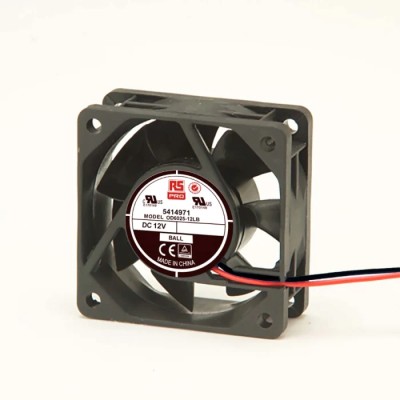 RS PRO Axial Fan 12V DC 22.1 m³/h Airflow 1 W Power 80 mA Max Current 60 mm Square Frame 25 mm Depth 541-4971
