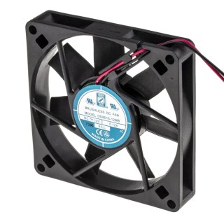 RS PRO Axial Fan 12V DC 1.8W 39.1 m³/h 80 mm Square Frame Ball Bearing 2500 RPM 541-5003