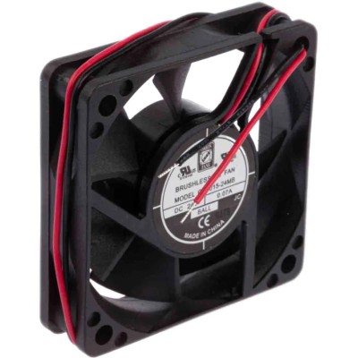 RS PRO Axial Fan 24V DC, 23.8 m³/h Air Flow, 1.7 W Power, 40 mA Max Current, 60 mm Square Frame, Ball Bearing, Model 541-5198
