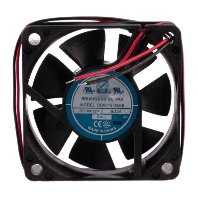 RS PRO Axial Fan 12V DC 1.6W 27.2m³/h Airflow Ball Bearing Square Frame 60mm x 60mm x 15mm 541-4959