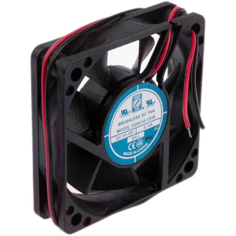 RS PRO Axial Fan 12V DC 1.6W 27.2m³/h Airflow Ball Bearing Square Frame 60mm x 60mm x 15mm 541-4959