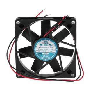 RS PRO Axial Fan 12V DC 1.1W Power 34 m³/h Air Flow 80 mm Square Frame 541-4993