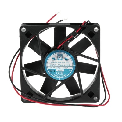 RS PRO Axial Fan 12V DC 1.1W Power 34 m³/h Air Flow 80 mm Square Frame 541-4993
