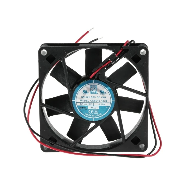RS PRO Axial Fan 12V DC 1.1W Power 34 m³/h Air Flow 80 mm Square Frame 541-4993