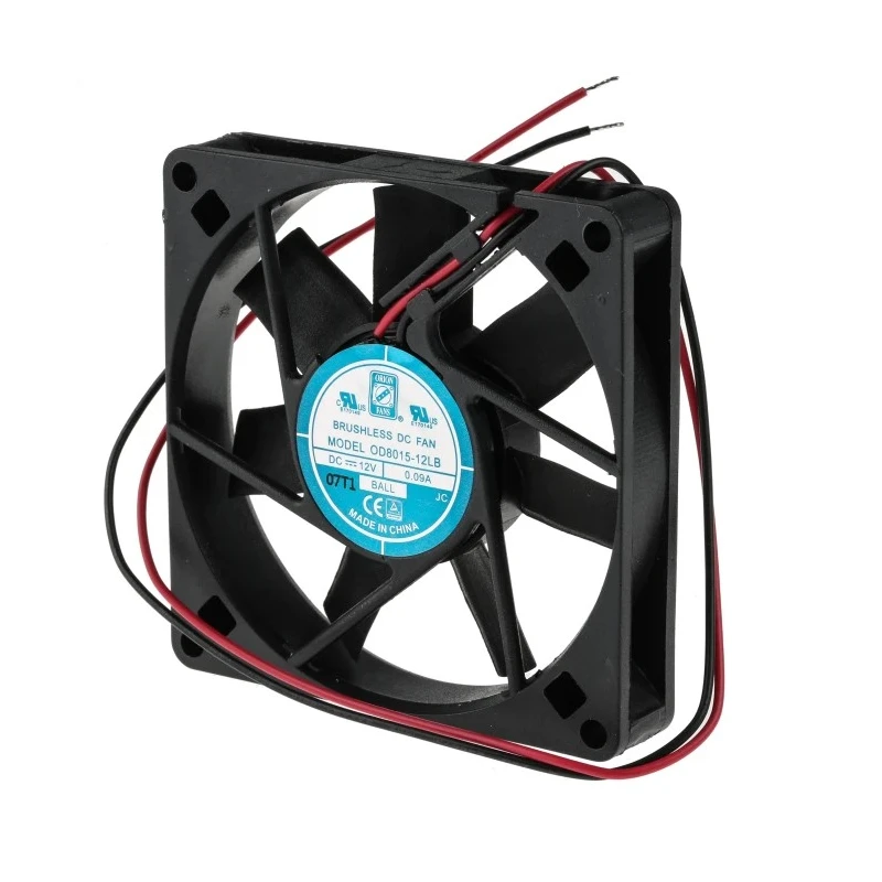 RS PRO Axial Fan 12V DC 1.1W Power 34 m³/h Air Flow 80 mm Square Frame 541-4993