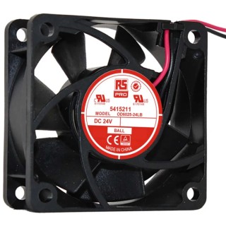 RS PRO Brushless DC Axial Fan 24V DC 1W 22.1 m³/h Airflow 60 mm Square Frame 2500 RPM 541-5211