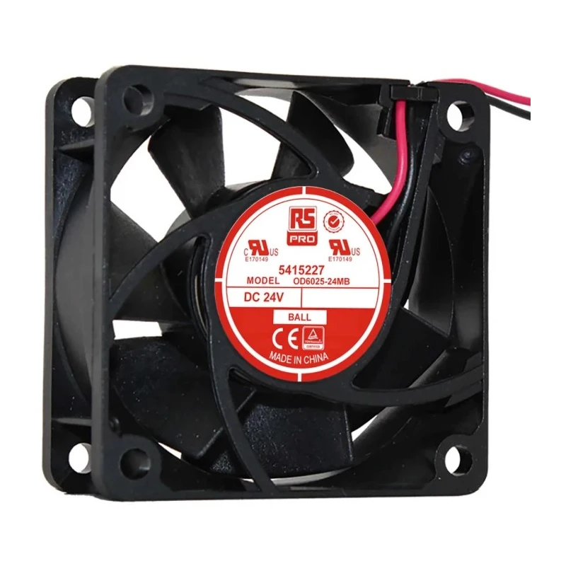 RS PRO DC Brushless Axial Fan 24V DC 1.9 W 90 mA 30.6 m³/h Ball Bearing Square Frame 60 mm x 60 mm x 25 mm 541-5227