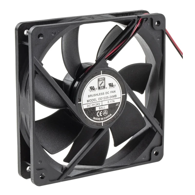 RS PRO Axial Fan 24V DC 4W 170mA 141 m³/h 120mm Square Frame Ball Bearing 25mm Depth 541-5356