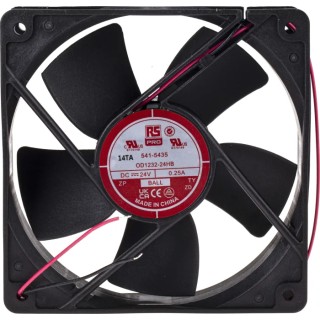 RS PRO Brushless DC Axial Fan, 24V DC, 6 W, 280 mA, 3750 RPM, Air Flow 203.9 m³/h, 120 mm Frame, Ball Bearing 541-5435