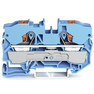 WAGO Feed Through Terminal Block Blue, 10mm², 1-Level, Cage Clamp, IECEx, ATEX, 57A, 800V, TOPJOB S Series 2210-1204