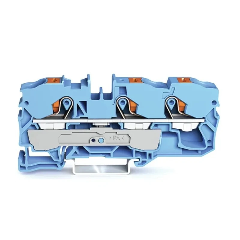 WAGO TOPJOB S 2210 Series Feed Through Terminal Block Blue 800V 57A 10mm² Cage Clamp 2210-1304
