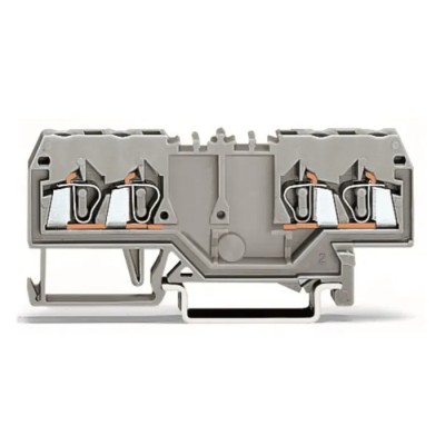 WAGO 280 Series Feed Through Terminal Block Grey 2.5mm² 1-Level Cage Clamp 280-826