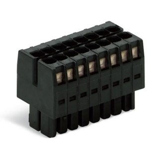 WAGO Pluggable Terminal Block, 10-Contact, 3.5 mm Pitch, 2 Row, 160V, 10A Current, Cage Clamp Connection, Black, 713-1105