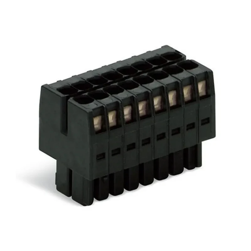 WAGO Pluggable Terminal Block, 10-Contact, 3.5 mm Pitch, 2 Row, 160V, 10A Current, Cage Clamp Connection, Black, 713-1105