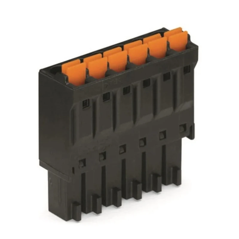 WAGO Pluggable Terminal Block 3-Contact, 3.5 mm Pitch, 1 Row, Push-in Cage Clamp, 160V, 8A Current 714-103