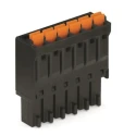 WAGO Pluggable Terminal Block, 6-Contact, 3.5 mm Pitch, 1 Row, Push-in Cage Clamp, 160 V, 8 A, Black 714-106