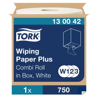 Tork Roll Paper Towel 34 cm Sheet Size, 2 Ply, 750 Sheets, Roll Width 23.5 cm, Roll Length 255 m 130042