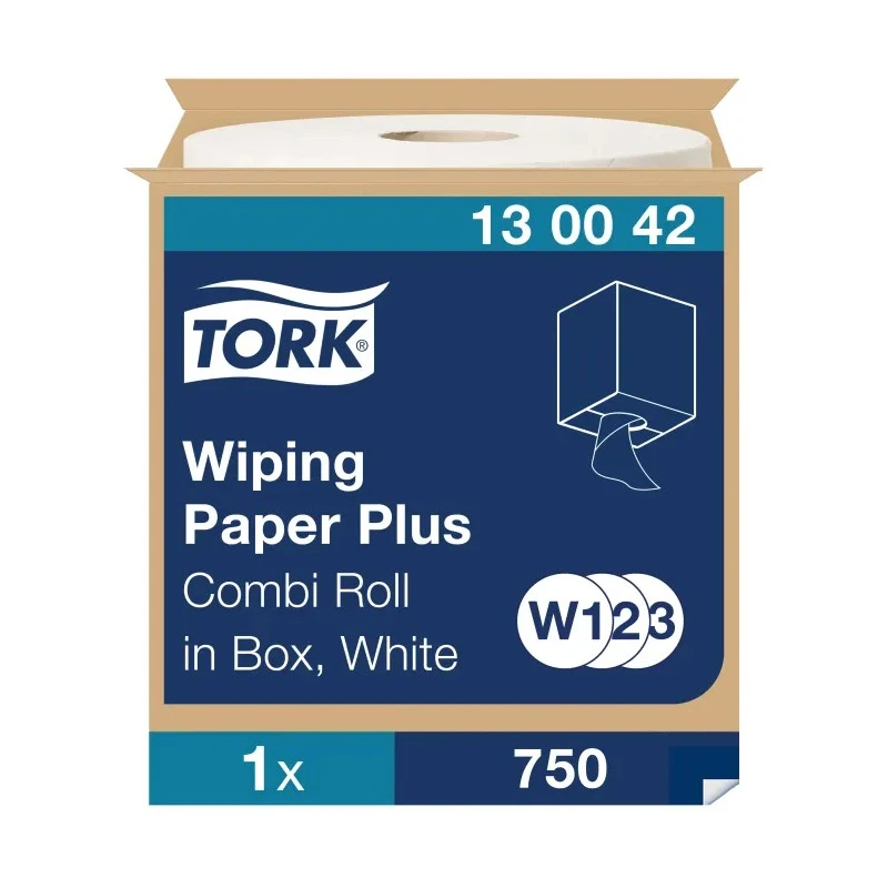 Tork Roll Paper Towel 34 cm Sheet Size, 2 Ply, 750 Sheets, Roll Width 23.5 cm, Roll Length 255 m 130042