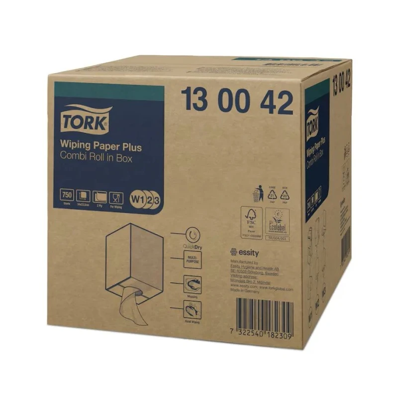 Tork Roll Paper Towel 34 cm Sheet Size, 2 Ply, 750 Sheets, Roll Width 23.5 cm, Roll Length 255 m 130042