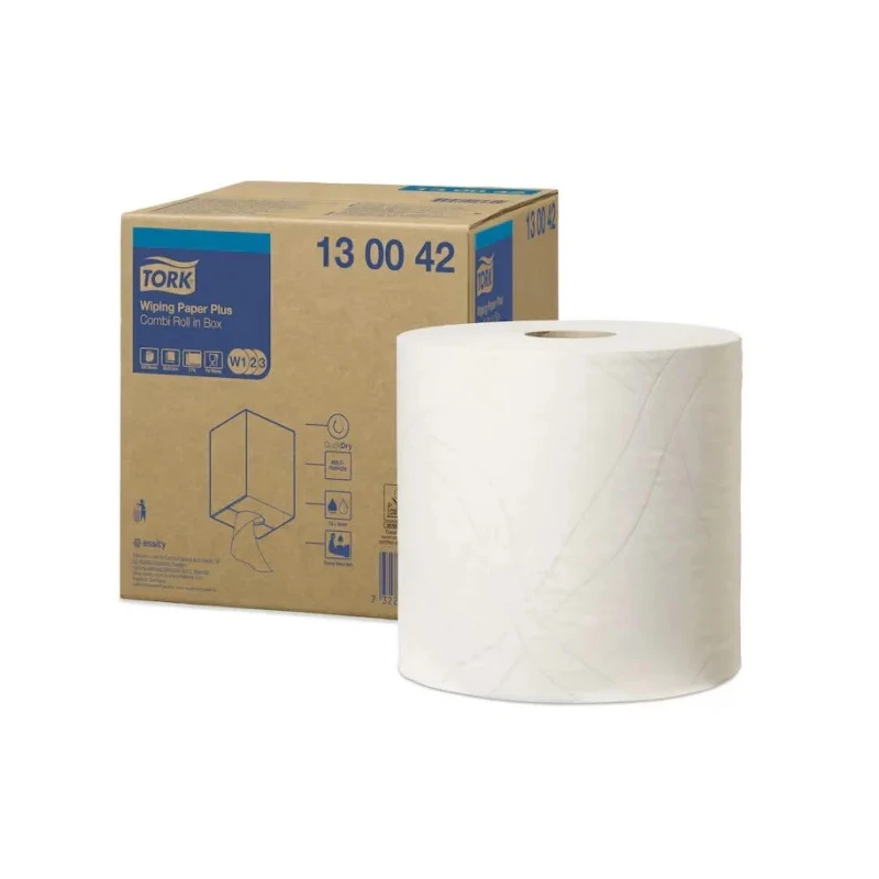Tork Roll Paper Towel 34 cm Sheet Size, 2 Ply, 750 Sheets, Roll Width 23.5 cm, Roll Length 255 m 130042