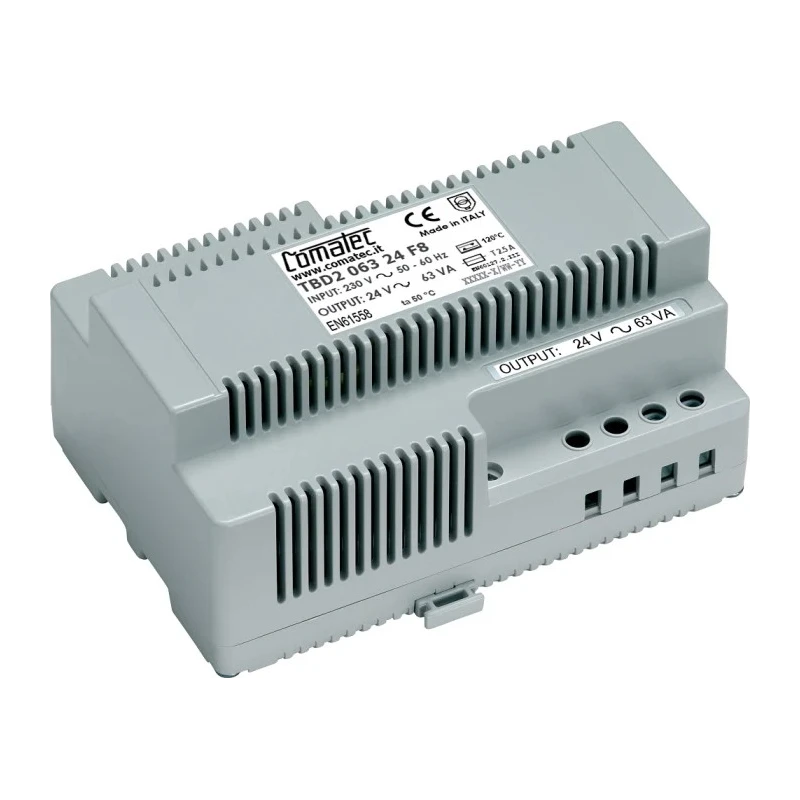 Comatec 63 VA DIN Rail Transformer, 230 V ac Primary, 24 V ac Secondary, RoHS, EN61558-1, EN55024, EN50581, TBD2 063 24 F8