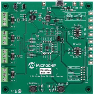 Microchip PAC1944 4 Ch High Side DC Power Monitor Evaluation Board USB Interface 