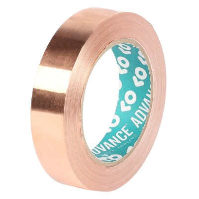 Advance Tapes Conductive Metallic Tape Copper Foil Backing 25mm x 33m 0.07mm Thickness Thermosetting Acrylic Adhesive AT528