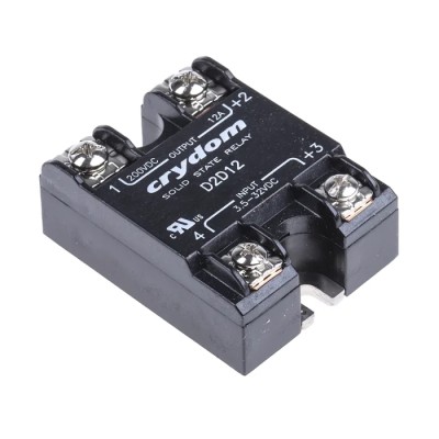 Crydom 1-DC Series Solid State Relay, 12 A Load Current, 200 V Load Voltage, Panel Mount, 32 V Control D2D12