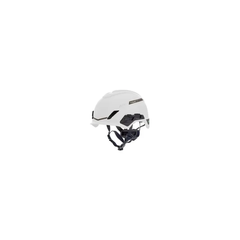 MSA Safety V-Gard H1 White Safety Helmet with Chin Strap, Ventilated and Adjustable 10212394