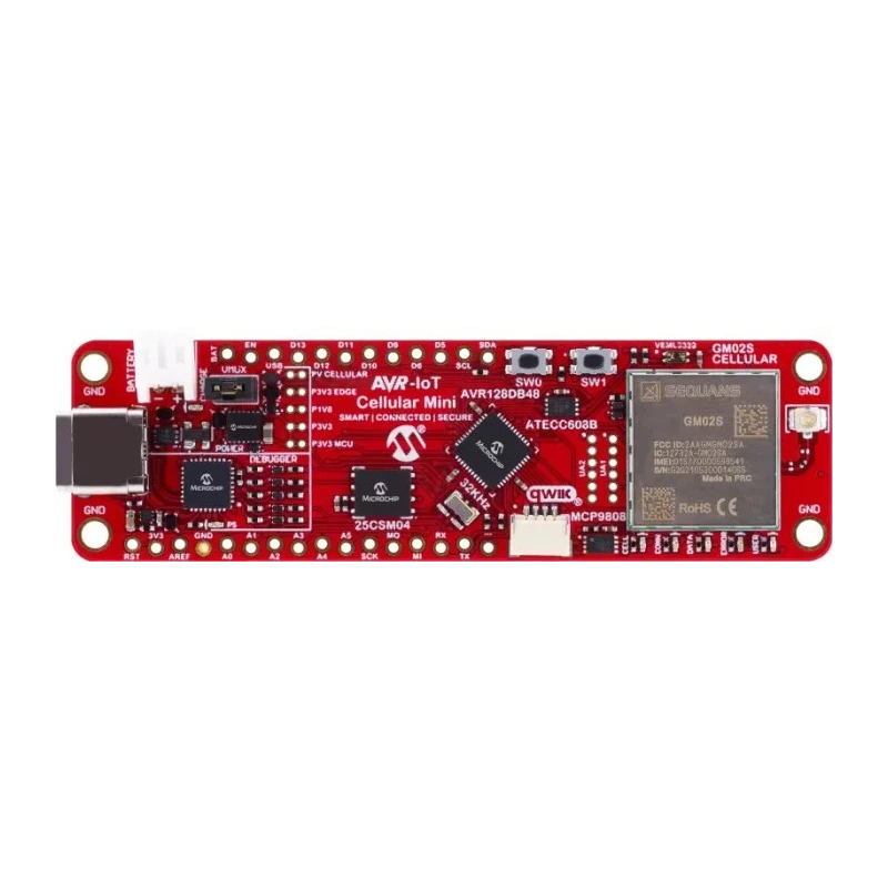 Microchip AVR-IoT Cellular Mini Development Kit AVR128DB48 Microcontroller for IoT Solutions EV70N78A