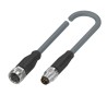BALLUFF Sensor Actuator Cable 250V 3m Polyvinyl Chloride Jacket Female 4 Way to Male 4 Way Straight BCC03TY