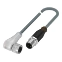 BALLUFF Sensor Actuator Cable Female 4 Way Right Angle to Male 4 Way Straight, PVC Jacket 600 mm BCC0398