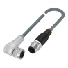 BALLUFF Sensor Actuator Cable Female 4 Way Right Angle to Male 4 Way Straight, PVC Jacket 600 mm BCC0398