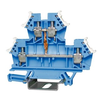 RS PRO Feed Through Terminal Block Blue, 2-Level, Cage Clamp, 1000V, 24-10 AWG, VDE Certified 242-0528
