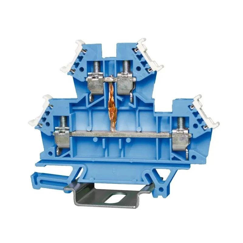 RS PRO Feed Through Terminal Block Blue, 2-Level, Cage Clamp, 1000V, 24-10 AWG, VDE Certified 242-0528