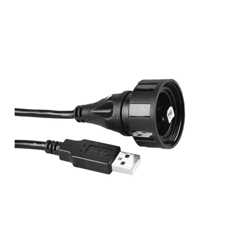 Bulgin IC Socket USB Cable Male USB Type B to Male USB Type A, USB 2.0, Black, 2m PX0840/B/2M00