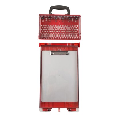 Brady Red 12-Lock Lockout Steel Group Lockout & Permit Control Station, 8.38 mm KIT,SLIMVIEW RED,PERMIT DISPLAY STATION