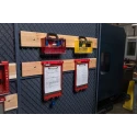 Brady Red 12-Lock Lockout Steel Group Lockout & Permit Control Station, 8.38 mm KIT,SLIMVIEW RED,PERMIT DISPLAY STATION