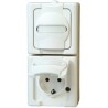 Kopp 16A White Plug Socket with Protective Contact, Surface and Vertical Mount, IP44, BLUE ELECTRIC Series 1314.0200.9