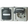 Kopp 16A Grey 2P Earthed Plug Socket Outlet, 250V, IP44 Protection, SEBS Material 1312.5600.2