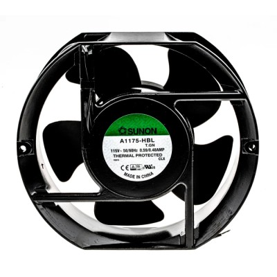 Sunon AC Ball Bearing Axial Fan 115V AC, 36W, 480 mA, 302 m³/h Air Flow, 151 mm Height, 171 mm Width A1175HBLTGN