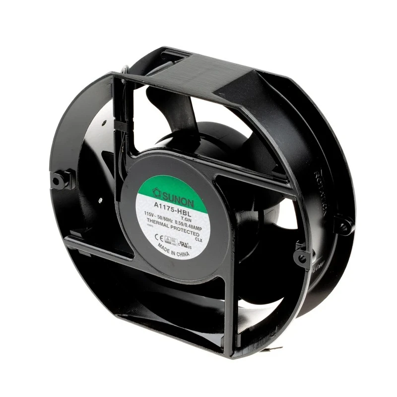 Sunon AC Ball Bearing Axial Fan 115V AC, 36W, 480 mA, 302 m³/h Air Flow, 151 mm Height, 171 mm Width A1175HBLTGN