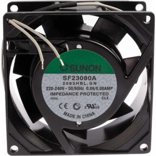 Sunon SF Series Ball Bearing AC Axial Fan 230V AC 18W 40.8m³/h 80mm SF23080A/2083HBL.GN