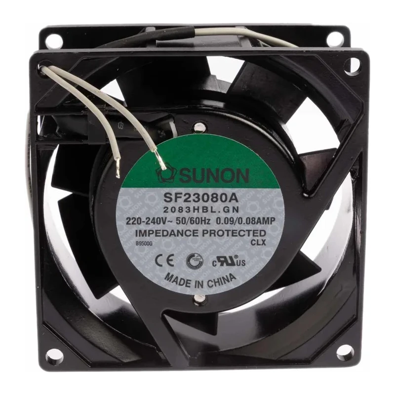 Sunon SF Series Ball Bearing AC Axial Fan 230V AC 18W 40.8m³/h 80mm SF23080A/2083HBL.GN