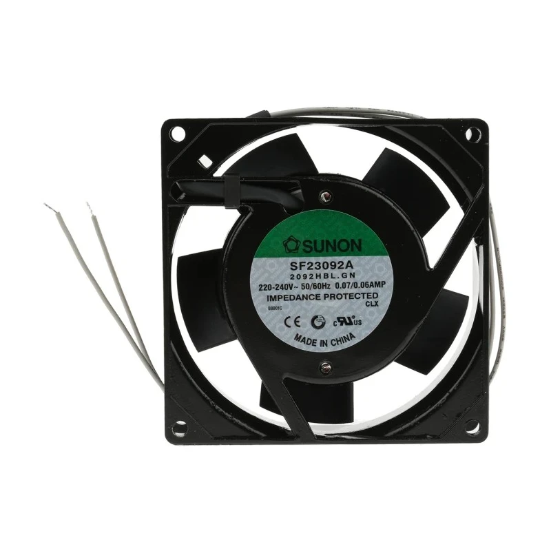 Sunon High Performance SF Series Ball Bearing AC Axial Fan 230V AC 14.5W 51 m³/h 70mA 92 mm Square Frame SF23092A/2092HBL.GN